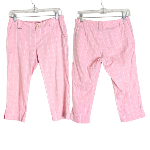 Lauren Ralph Lauren Black Label Petite Capri Pink Plaid Pants 2P* - Picture 1 of 9